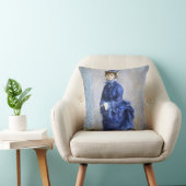 ブルーレディーパリジェンヌルノアール印象派絵を描 クッション (椅子)