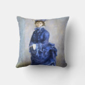 ブルーレディーパリジェンヌルノアール印象派絵を描 クッション (裏面)