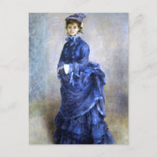 ブルーレディーパリジェンヌルノアール印象派絵を描 シーズンポストカード