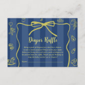 ブルーレトロかわいいおむつラッフルレモン赤ちゃんシャワー エンクロージャーカード (正面)