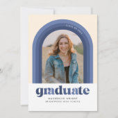 ブルーレトロアーチ卒業発表 招待状 (正面)