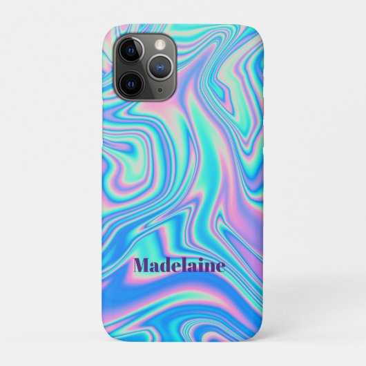 ブルーレトロウェーブパーソナル Case-Mate iPhoneケース (裏)