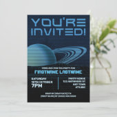 ブルーレトロウェーブパーティの招待状 招待状 (スタンド正面)