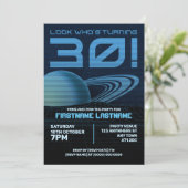 ブルーレトロウェーブ30th誕生日パーティの招待状 招待状 (スタンド正面)