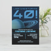 ブルーレトロウェーブ40th誕生日パーティの招待状 招待状 (スタンド正面)