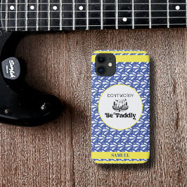 ブルーレトロウォーターパターンオッタカヌー名前をカスタムする iPhone 11 ケース