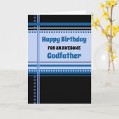 ブルーレトロゴッドファーザー誕生日 カード (黄色い花)