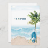 ブルーレトロサーフサイネージカード 招待状 (正面/裏面)