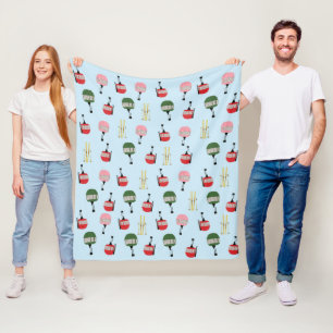 ブルーレトロスキーリフトゴンドラウィンタースキー フリースブランケット