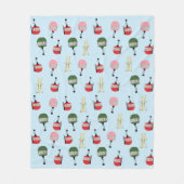 ブルーレトロスキーリフトゴンドラウィンタースキー フリースブランケット (正面)