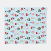 ブルーレトロスキーリフトゴンドラウィンタースキー フリースブランケット (正面(横))