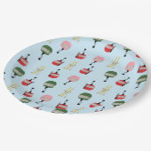 ブルーレトロスキーリフトゴンドラウィンタースキー ペーパープレート (アングル)