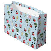 ブルーレトロスキーリフトゴンドラウィンタースキー ラージペーパーバッグ (裏面アングル)