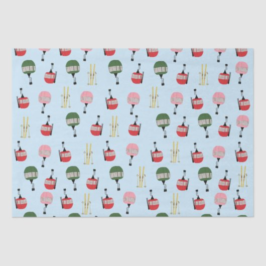 ブルーレトロスキーリフトゴンドラウィンタースキー 薄葉紙 (正面)