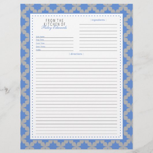 ブルーレトロスターレシピページ (正面)