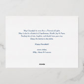 ブルーレトロタイポグラフィハッピーハヌッカフ2枚 箔シーズンカード (裏面)