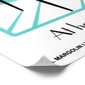 ブルーレトロダンセッテ選手ポップ・アートののアートポスター ポスター (角)