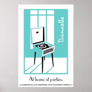 ブルーレトロダンセッテ選手ポップ・アートののアートポスター ポスター