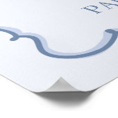 ブルーレトロハートコケットケーキバレンタインウェルカム ポスター (角)