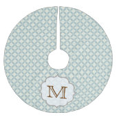 ブルーレトロパターンモノグラムイニシャルツリースカート ブラッシュドポリエステルツリースカート (正面)