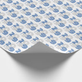ブルーレトロビッグナンバークラス ラッピングペーパー (角)