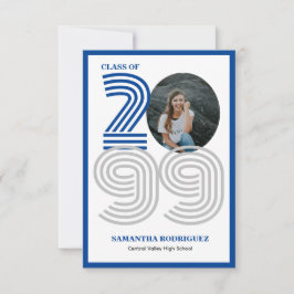 ブルーレトロビッグナンバーズ卒業写真 招待状