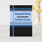 ブルーレトロファーザーインロー誕生日 カード (黄色い花)