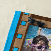 ブルーレトロフィルムストリップフォトビーチタオル ビーチタオル (インサイチュ)