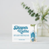 ブルーレトロベビーオンボードサーフおむつラッフル エンクロージャーカード (スタンド正面)