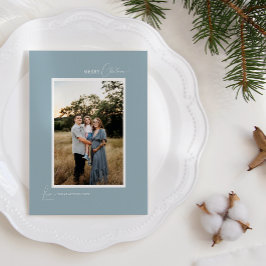 ブルーレトロボホミニマリストの手紙と写真 シーズンカード