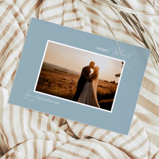 ブルーレトロボホミニマリストメリー写結婚した真 シーズンカード