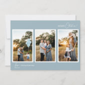 ブルーレトロボホミニマリスト5枚フォトコラージュ シーズンカード (正面)