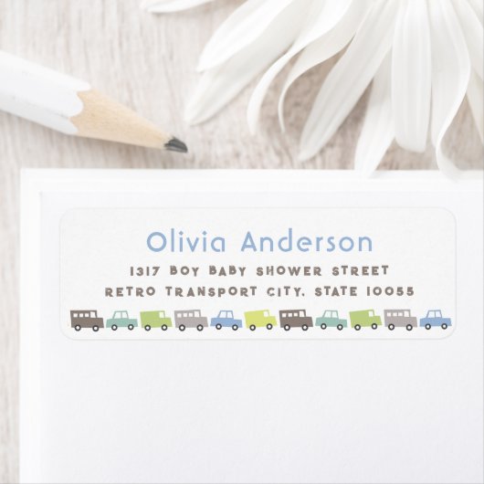 ブルーレトロボーイズトイズおもしろいキッズアドレス ラベル (インサイチュ)