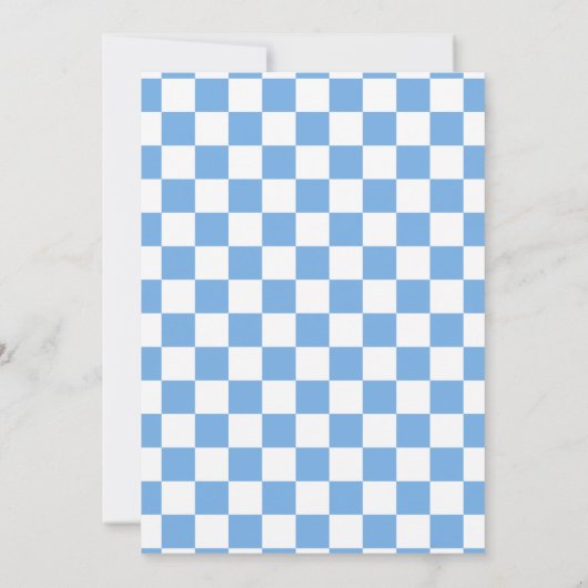 ブルーレトロボーイ50sヴィンテージベビーシャワー招待状 招待状 (裏面)