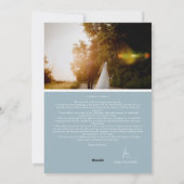 ブルーレトロボーホミニマルメリーリスト結婚したポートレート シーズンカード (裏面)