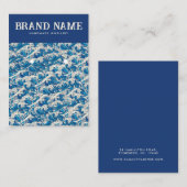 ブルーレトロモダン波形イヤリング表示カード 名刺 (正面/裏面)