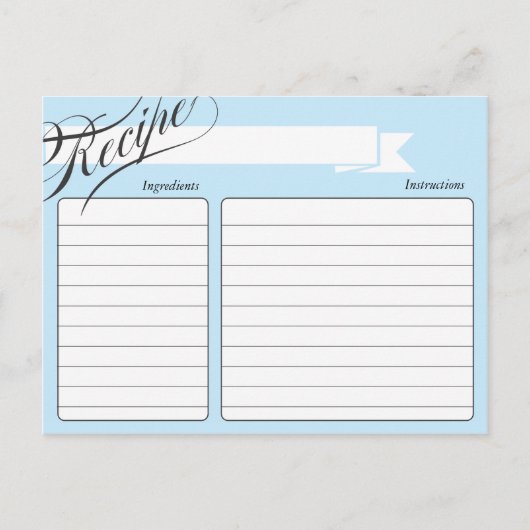 ブルーレトロレシピカード ポストカード (正面)
