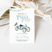 ブルーレトロレースカーライドオン誕生日招待状 招待状