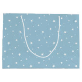 ブルーレトロロケット船パーソナライズされた誕生日ボーイ ラージペーパーバッグ (裏面)