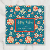 ブルーレトロヴィンテージクリスマスクッキー交換 フェイバータグ (裏面)