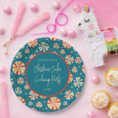 ブルーレトロヴィンテージクリスマスクッキー交換 ペーパープレート (パーティー)