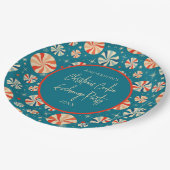 ブルーレトロヴィンテージクリスマスクッキー交換 ペーパープレート (アングル)