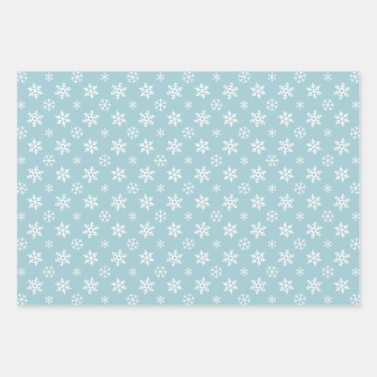 ブルーレトロヴィンテージサンタクリスマス ラッピングペーパーシート (正面)