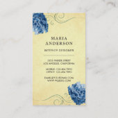 ブルーレトロ椅子家具店インテリアデザイナー 名刺 (裏面)