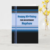 ブルーレトロ甥誕生日 カード (黄色い花)