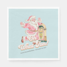 ブルーレトロ – グルービーサンタクロスホリデーパーティー スタンダードランチョンナプキン