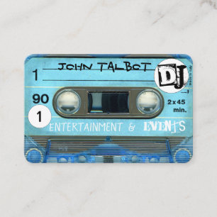 ブルーレトロT4 Audiotapeカセット80s DJビジネスC 名刺