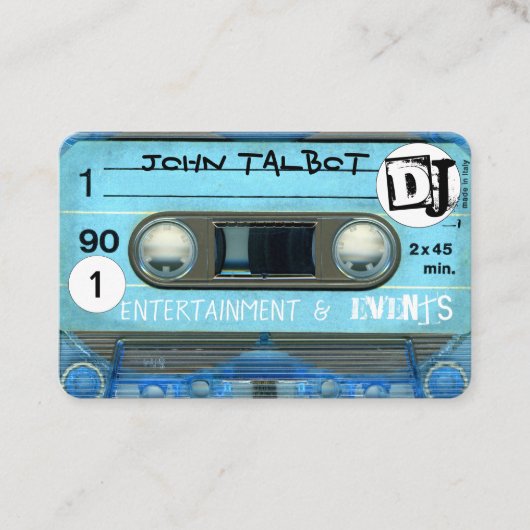 ブルーレトロT4 Audiotapeカセット80s DJビジネスC 名刺 (正面)