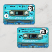 ブルーレトロT4 Audiotapeカセット80s DJビジネスC 名刺 (正面/裏面)