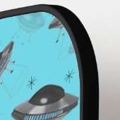 ブルーレトロUFOピックボールパドル ピックルボールラケット (左詳細)